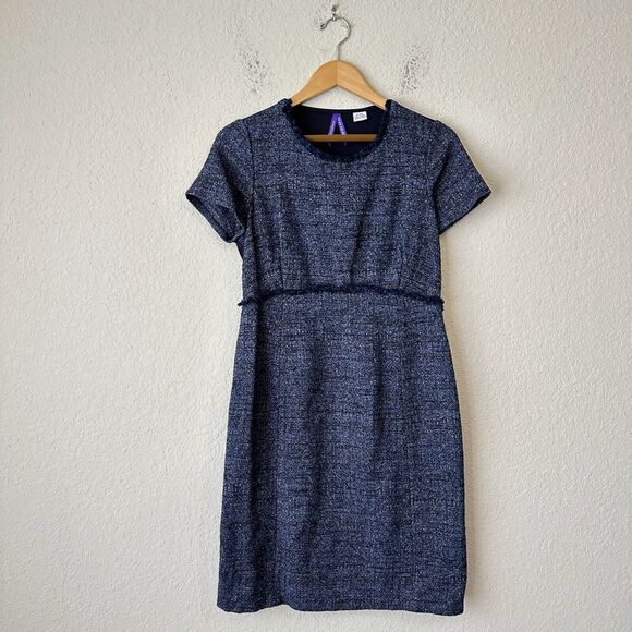 SERAPHINE Bouclé Maternity Shift Dress in Navy Blue - Picture 1 of 14